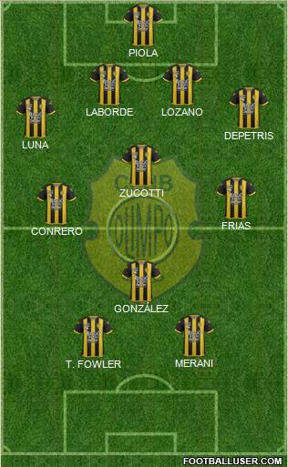 Olimpo de Bahía Blanca 4-3-1-2 football formation