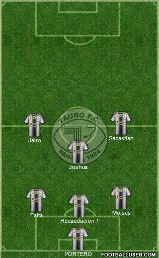 Tauro FC 5-3-2 football formation