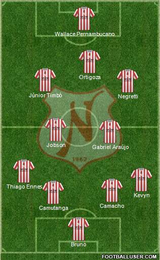 Náutico EC 3-4-2-1 football formation