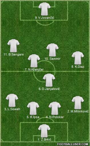 Europa League Team 4-5-1 football formation