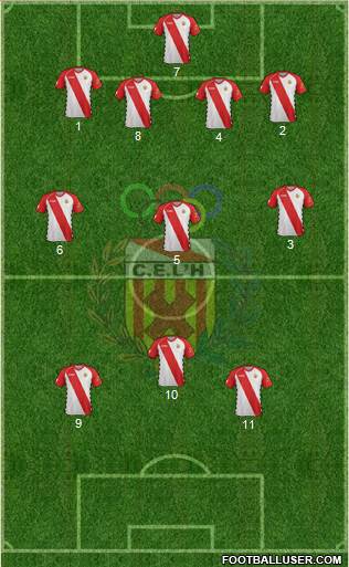 C.E. L'Hospitalet 3-5-1-1 football formation