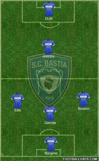 Sporting Club Bastia 3-4-2-1 football formation