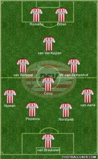 PSV 4-3-1-2 football formation