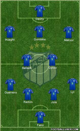 AA São Mateus 4-2-3-1 football formation
