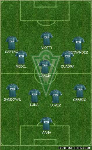 CD Santiago Wanderers S.A.D.P. 4-3-2-1 football formation