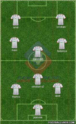 AD San Carlos 4-1-4-1 football formation