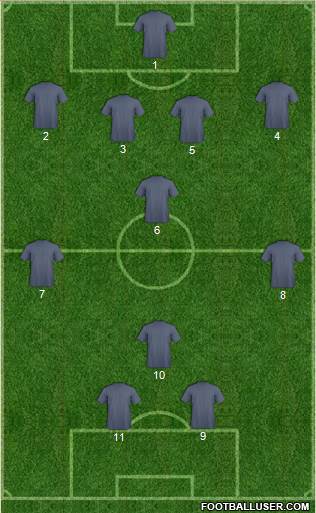 Euro 2016 Team 4-1-3-2 football formation