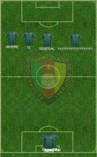 Cameroon 3-5-1-1 football formation