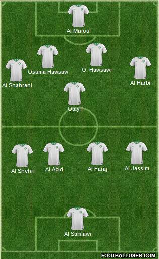 Saudi Arabia 4-1-4-1 football formation