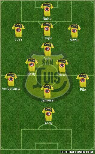 CD San Luis S.A.D.P. 3-5-1-1 football formation