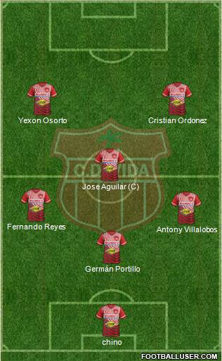 CD Vida 4-4-1-1 football formation