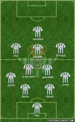 Real Betis B., S.A.D. 4-2-3-1 football formation