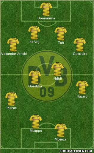 Borussia Dortmund 4-4-2 football formation