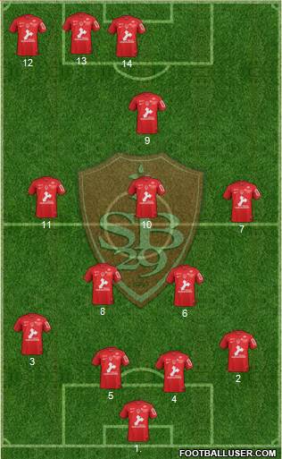 Stade Brestois 29 4-4-2 football formation