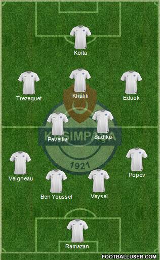 Kasimpasa 4-2-3-1 football formation