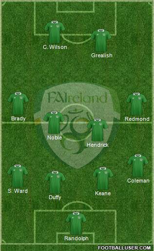 Ireland 4-1-3-2 football formation
