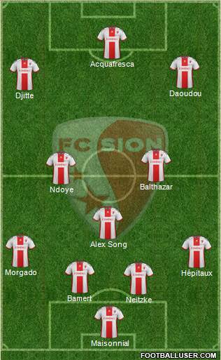 FC Sion 4-3-3 football formation