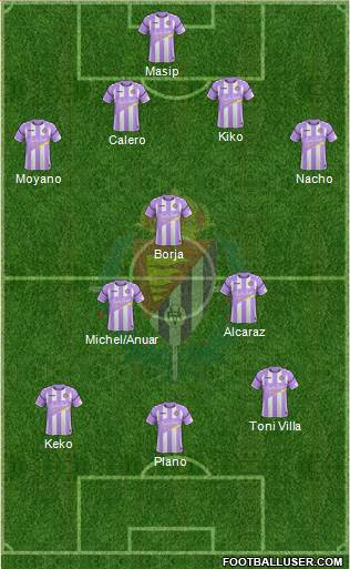 R. Valladolid C.F., S.A.D. 4-1-3-2 football formation