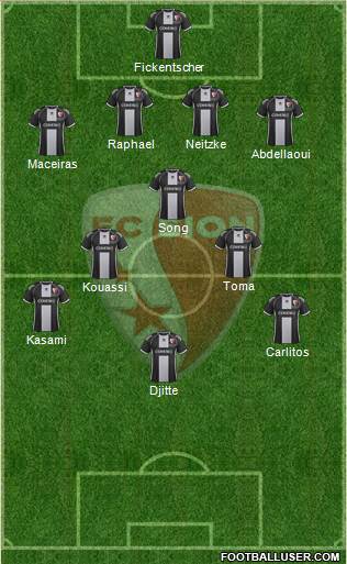 FC Sion 4-1-4-1 football formation