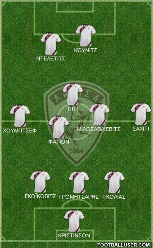AE Larisa 1964 3-5-2 football formation