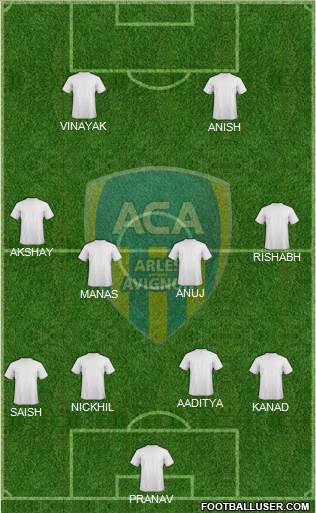 Athlétic Club Arles-Avignon 4-4-2 football formation