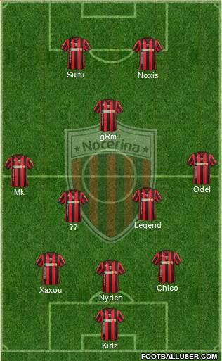 Nocerina 3-5-2 football formation