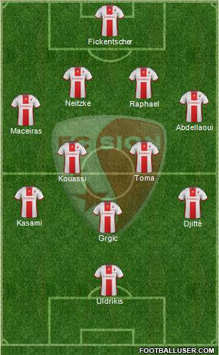 FC Sion 4-2-3-1 football formation