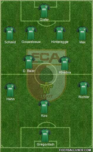 FC Augsburg 4-4-1-1 football formation