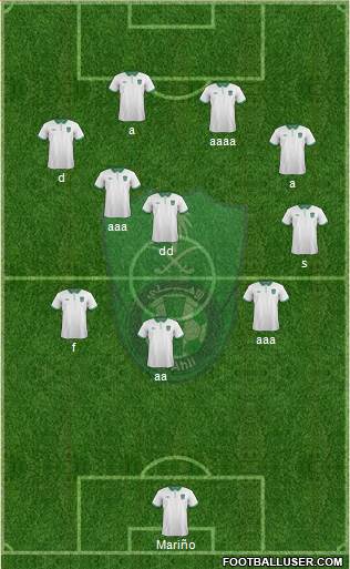 Al-Ahli (KSA) 3-5-1-1 football formation