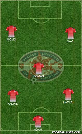 Home United FC 5-3-2 football formation