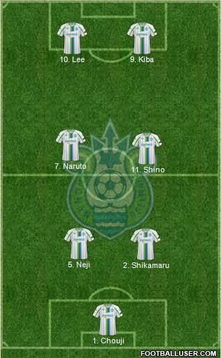 Shonan Bellmare 3-4-3 football formation