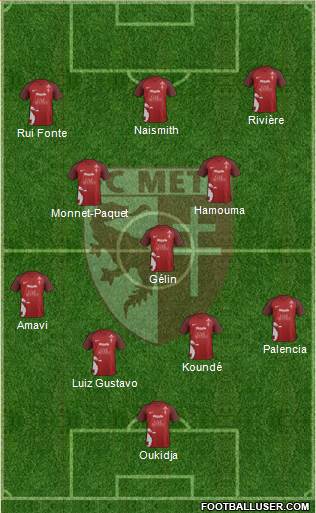 Football Club de Metz 4-3-3 football formation