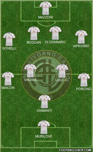 Livorno 4-4-1-1 football formation
