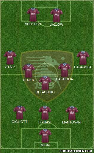 Salernitana 3-5-2 football formation