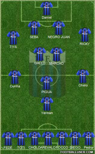 Liverpool Fútbol Club 4-2-3-1 football formation