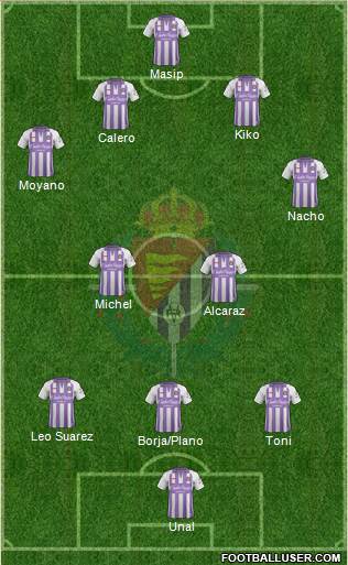 R. Valladolid C.F., S.A.D. 4-2-1-3 football formation