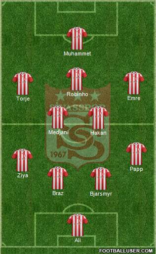 Sivasspor 4-2-3-1 football formation