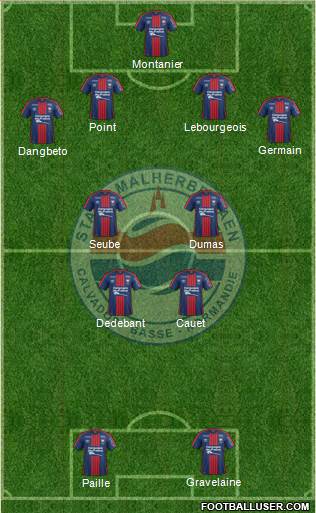 Stade Malherbe Caen Basse-Normandie 4-2-2-2 football formation