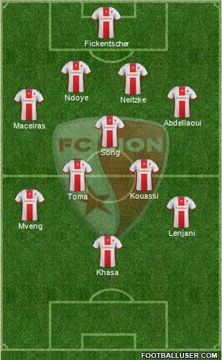 FC Sion 5-3-2 football formation