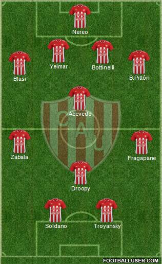 Unión de Santa Fe 4-3-1-2 football formation
