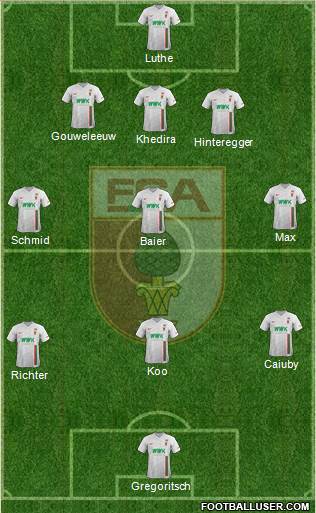 FC Augsburg 5-4-1 football formation