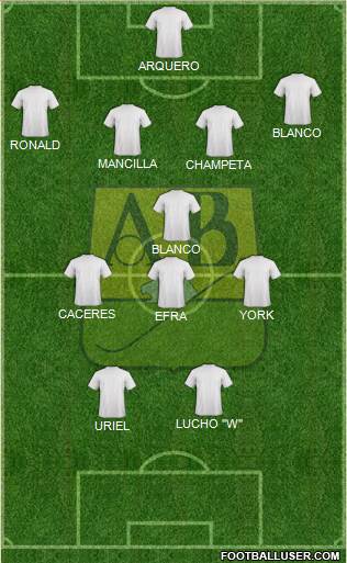 CA Bucaramanga CD 4-1-3-2 football formation
