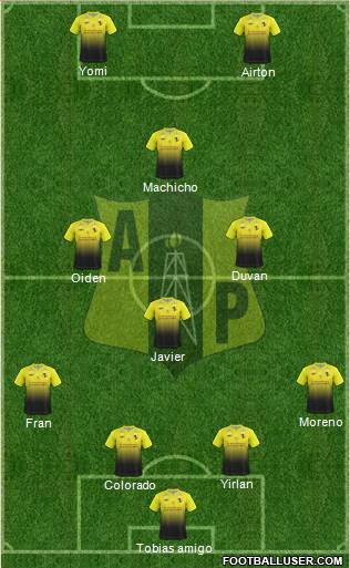 Alianza Petrolera AS 4-3-1-2 football formation