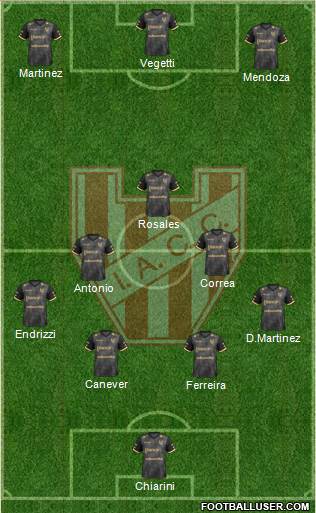 Instituto de Córdoba 4-1-4-1 football formation