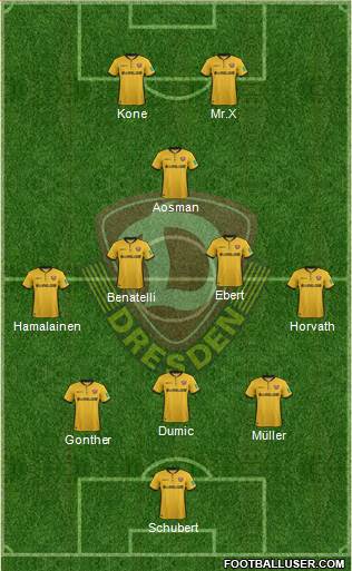 SG Dynamo Dresden 3-4-1-2 football formation