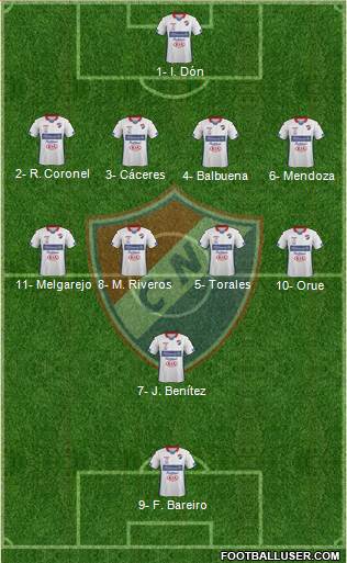C Nacional FC 4-4-1-1 football formation