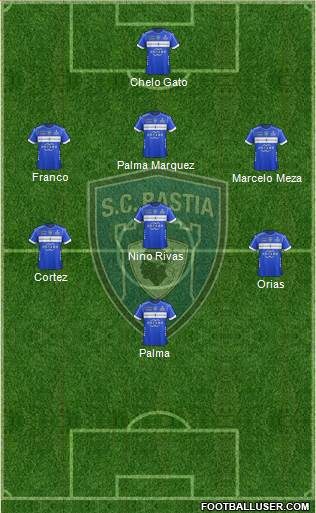 Sporting Club Bastia 3-5-2 football formation