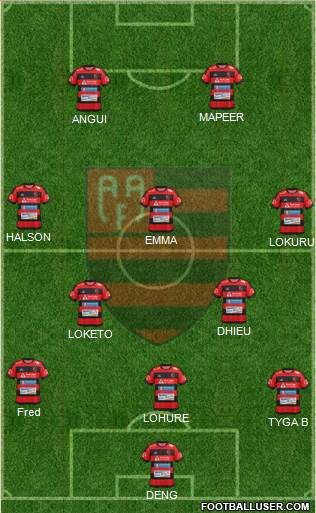AA Flamengo 3-4-3 football formation