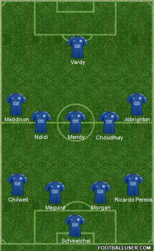 Leicester City 4-5-1 football formation