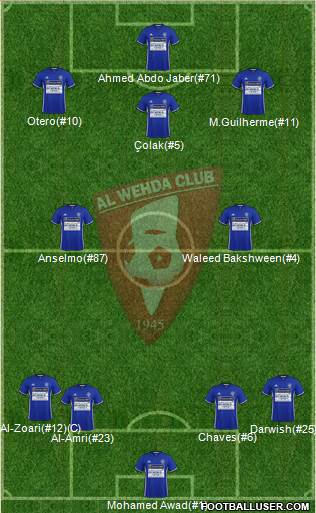 Al-Wahda (KSA) 4-2-3-1 football formation